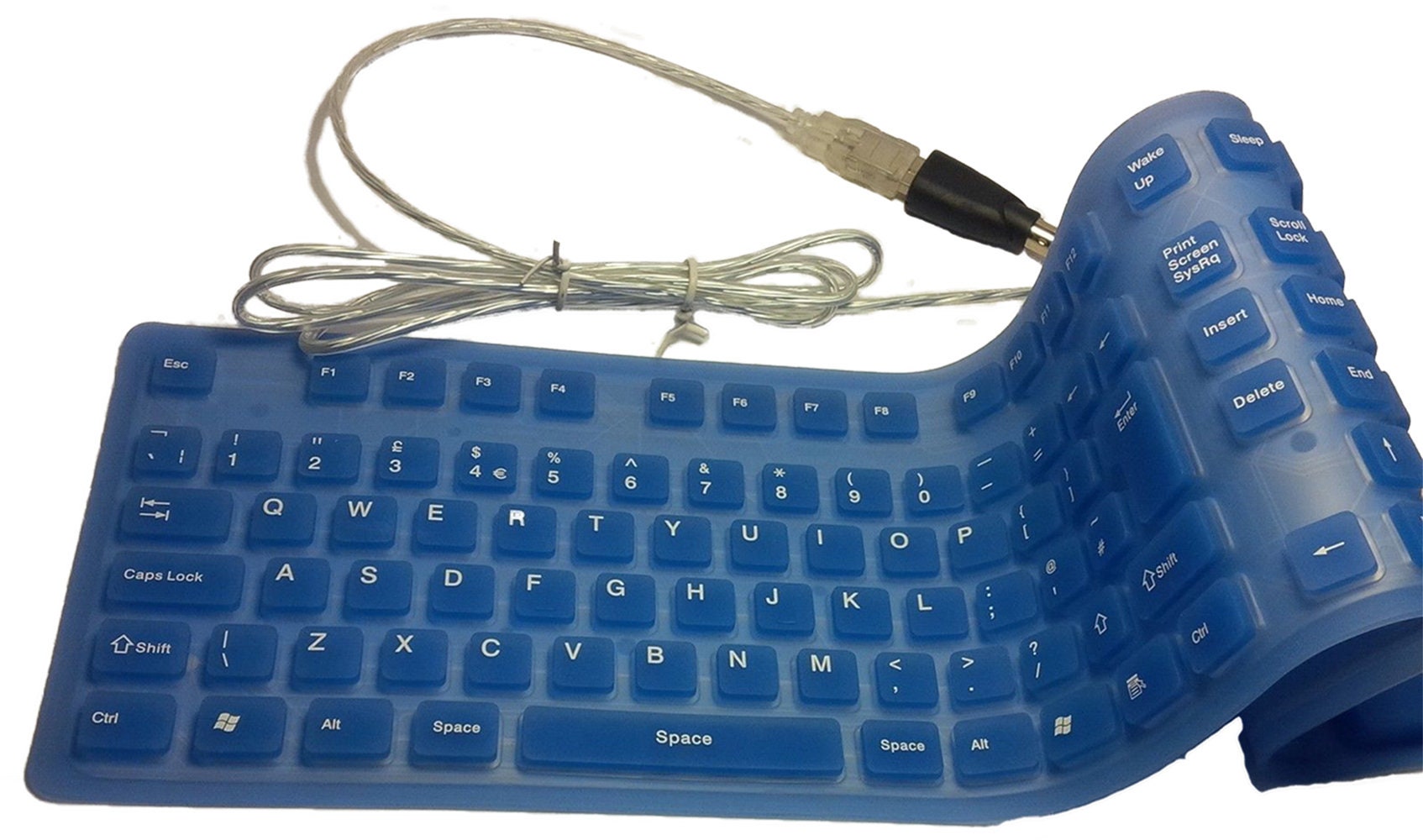 Flexible Foldable Keyboard Full Size 109 Key UK Style USB Blue Etsy UK