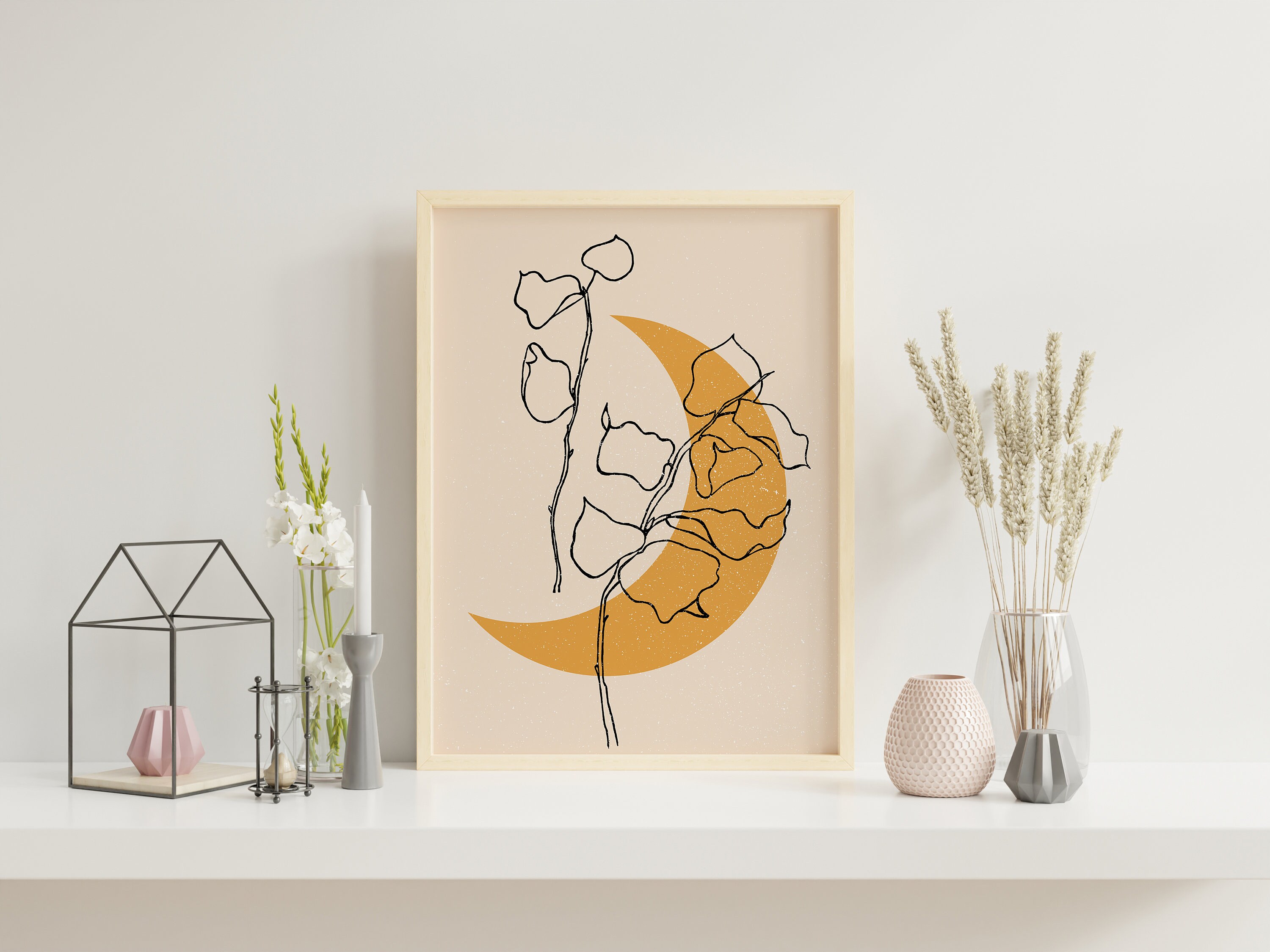 Mitte Jahrhundert moderne Schlafzimmer Wandkunst / | Etsy