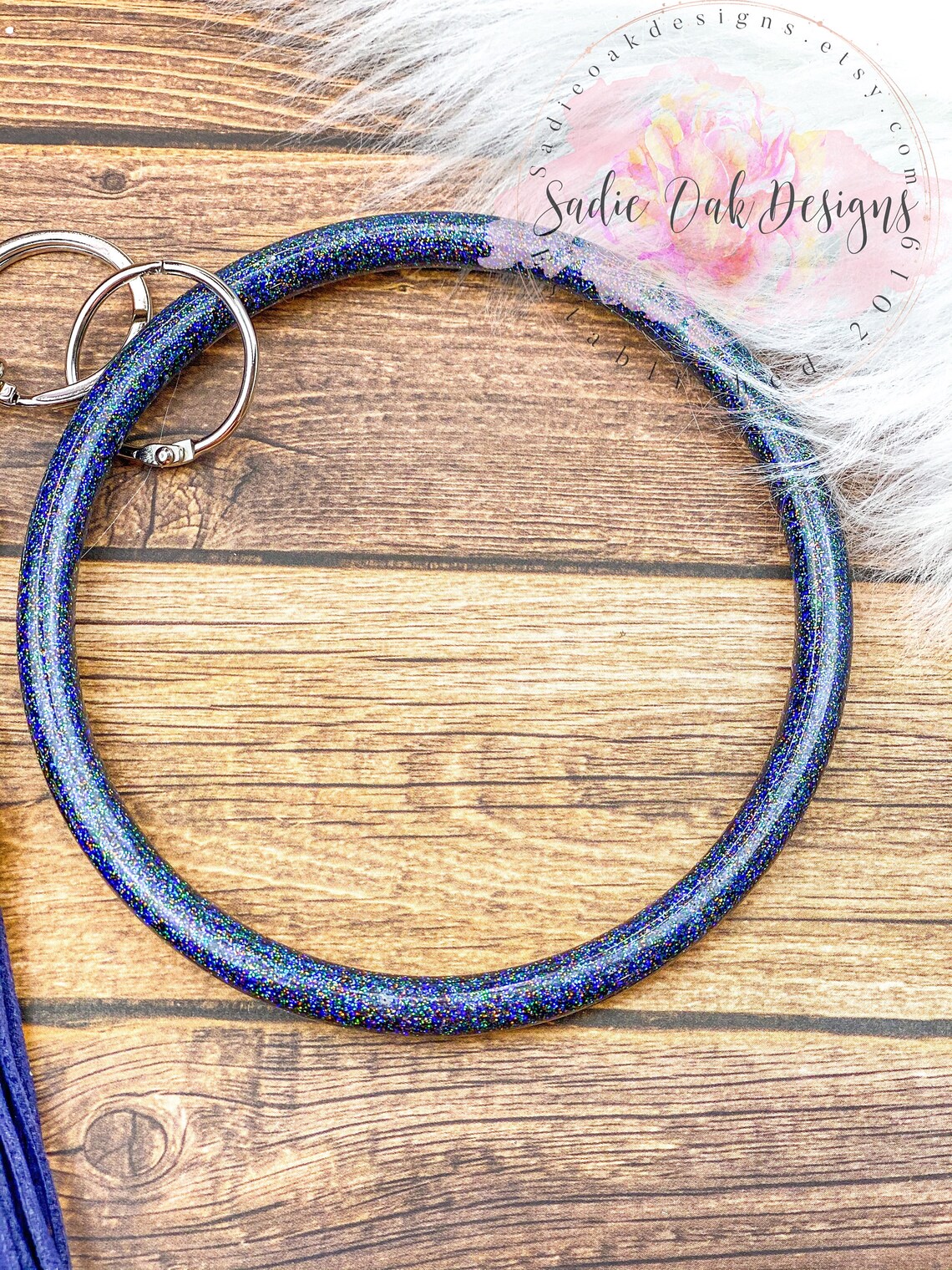 Glitter wristlet keychain custom bangle keyring key finder Etsy