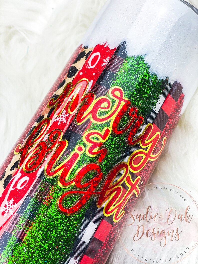 Download Christmas glitter tumbler brush stroke inspired cup red ...