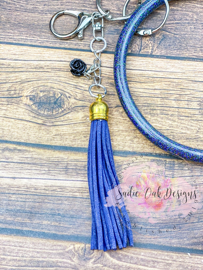 Glitter wristlet keychain custom bangle keyring key finder Etsy