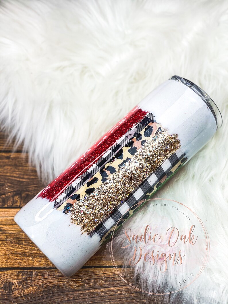 Download Christmas glitter tumbler brush stroke inspired cup red ...
