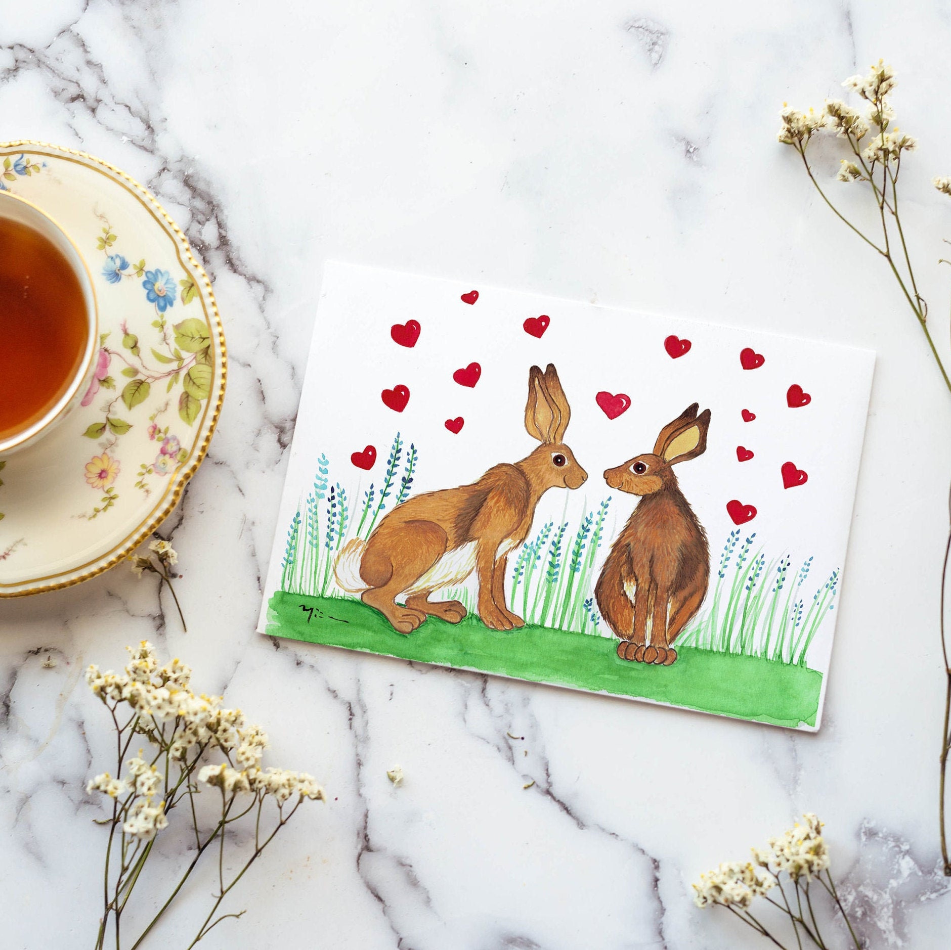 Bunny lovers gift /Gift for Rabbit owner / Anniversary Card Etsy