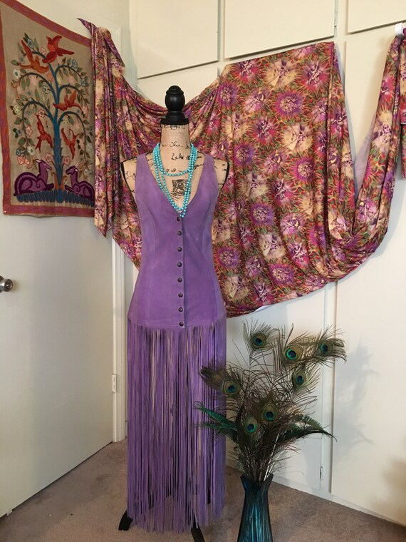Beautiful vintage lavender fringe vest