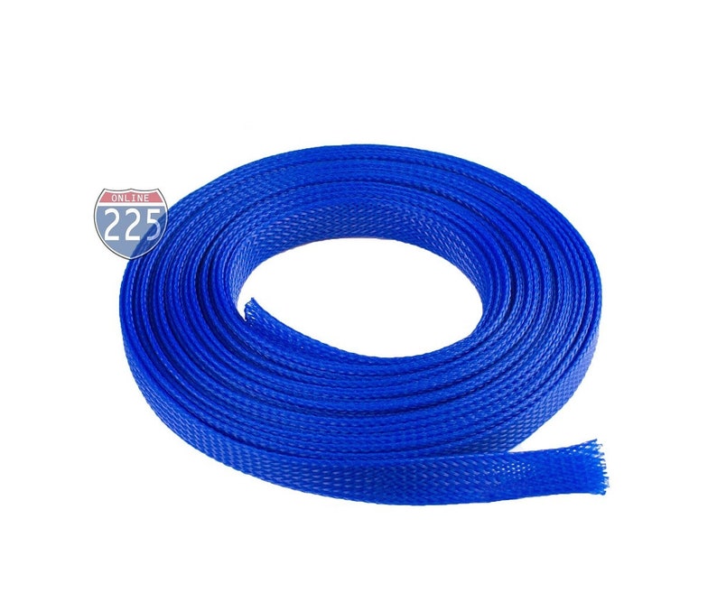 20 FT 3/4 Blue Expandable Wire Cable Sleeving Sheathing Braided Loom Tubing image 2