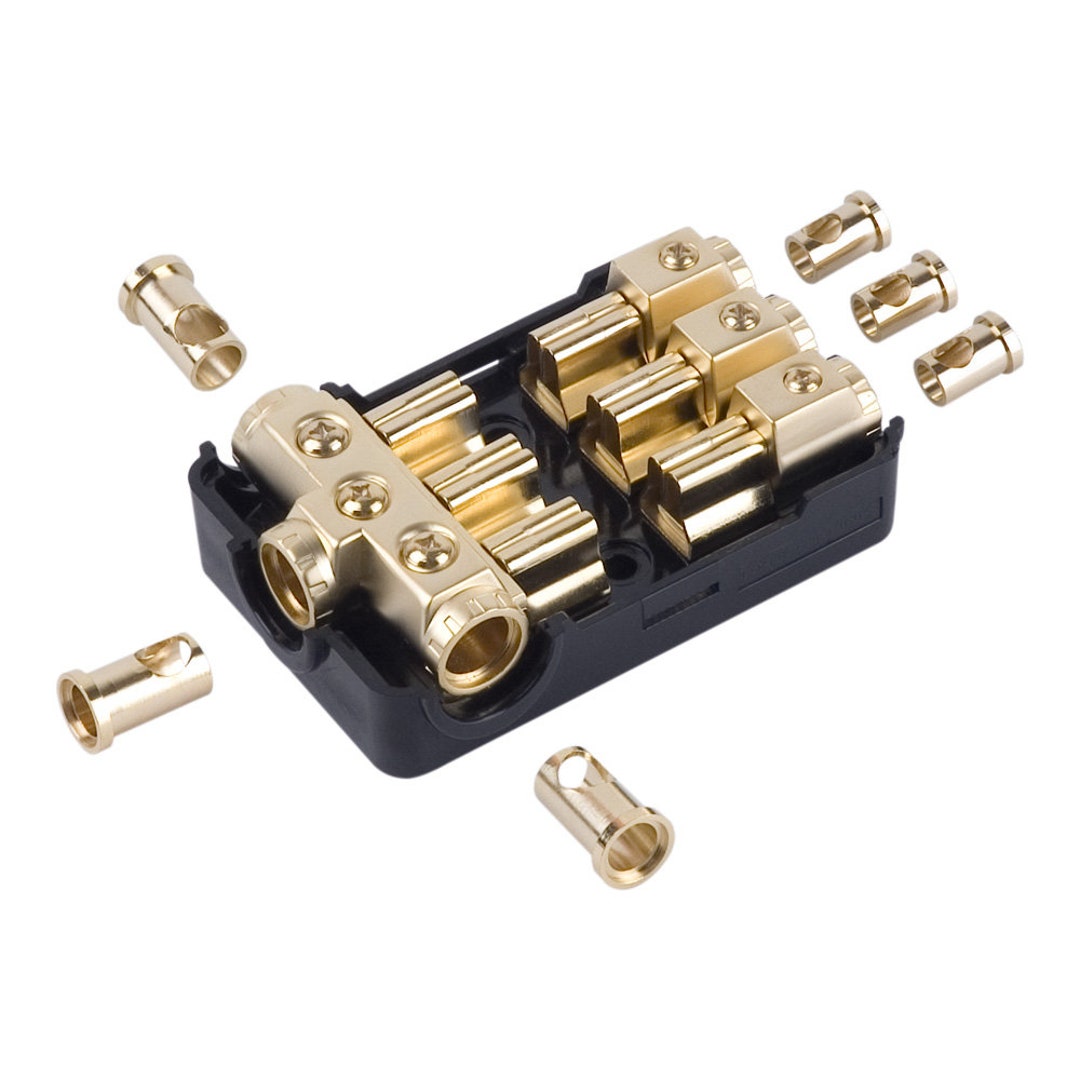 MAXI Power Distribution Blocks Three 2/4 Gauge Inputs & Three 4/8 Gauge