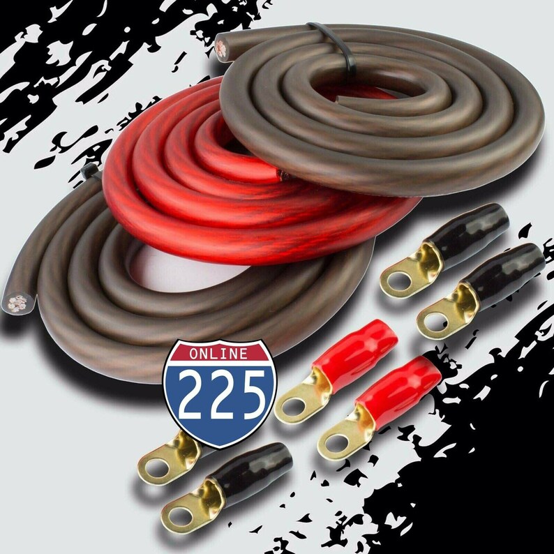 BIG 3 Upgraded 1/0 AWG Gauge Red & Black Alternator Electrical Wiring Combo Kit Etsy