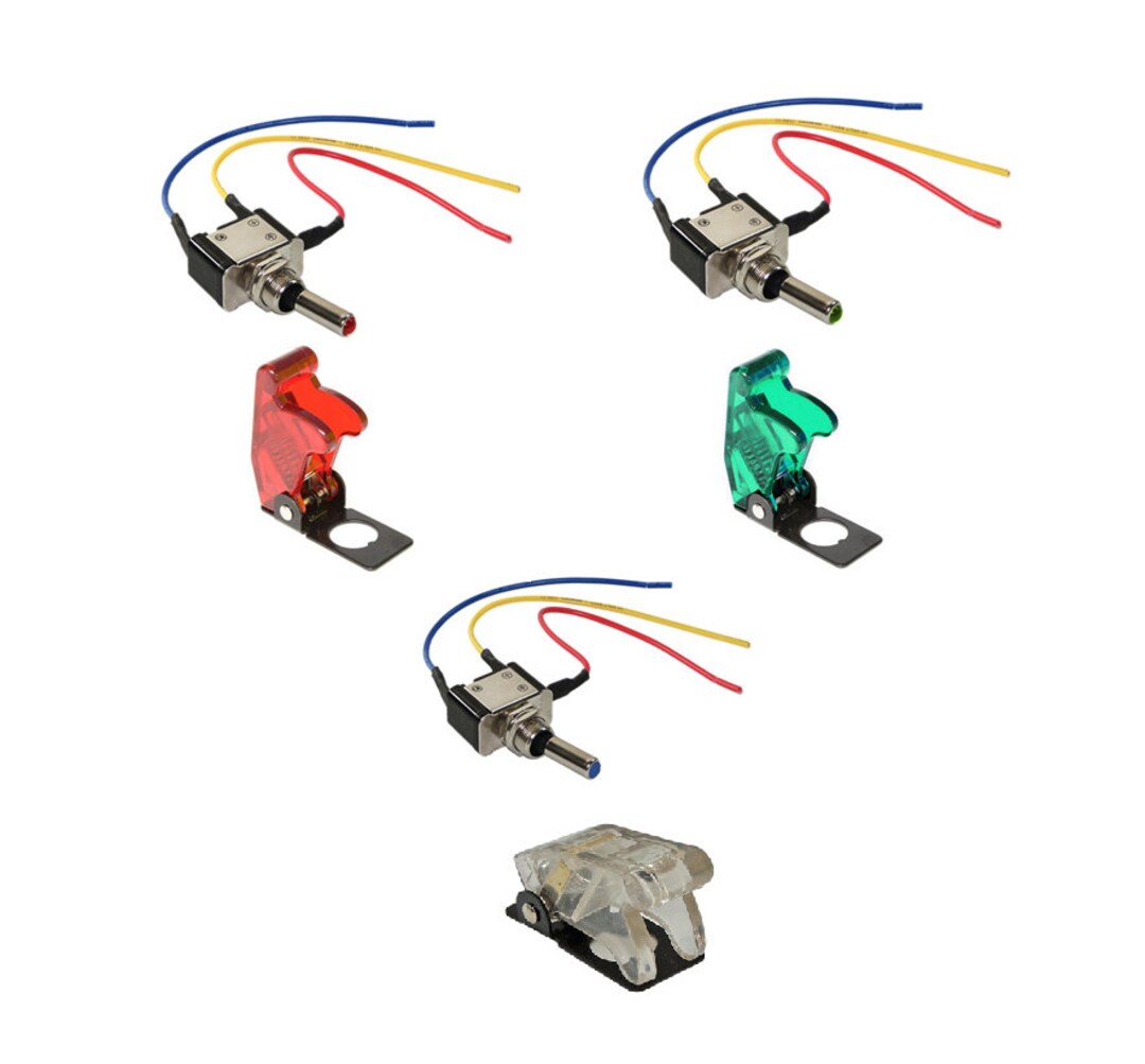 Metal Toggle Switch Covers MTS Switch ON/OFF With 6 Lead Wire Car Home