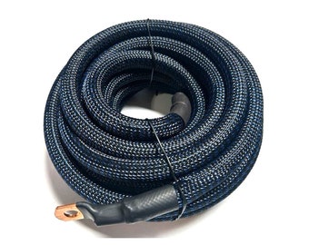 17 FT Black-Blue Snakeskin OFC Wire Strands Copper Marine Cable AWG 4 Gauge