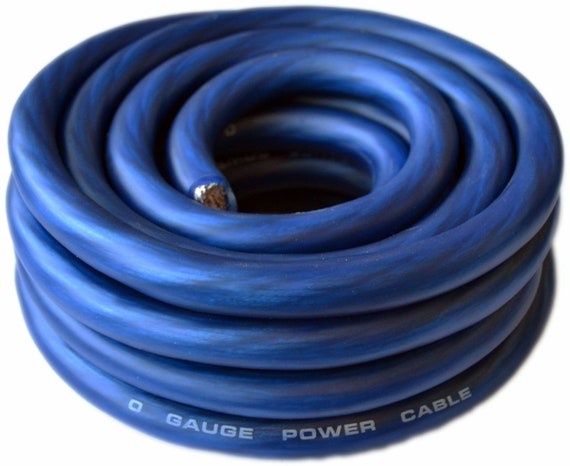 2 GAUGE WIRE 20 FT BLUE 20 FT BLACK PRIMARY POWER GROUND STRANDED AWG CABLE
