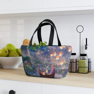 Tangled lunch tote, Disney inspired lunch bag, Tangled lunch box, reusable lunch bag, eco-friendly lunch tote, custom lunch bag