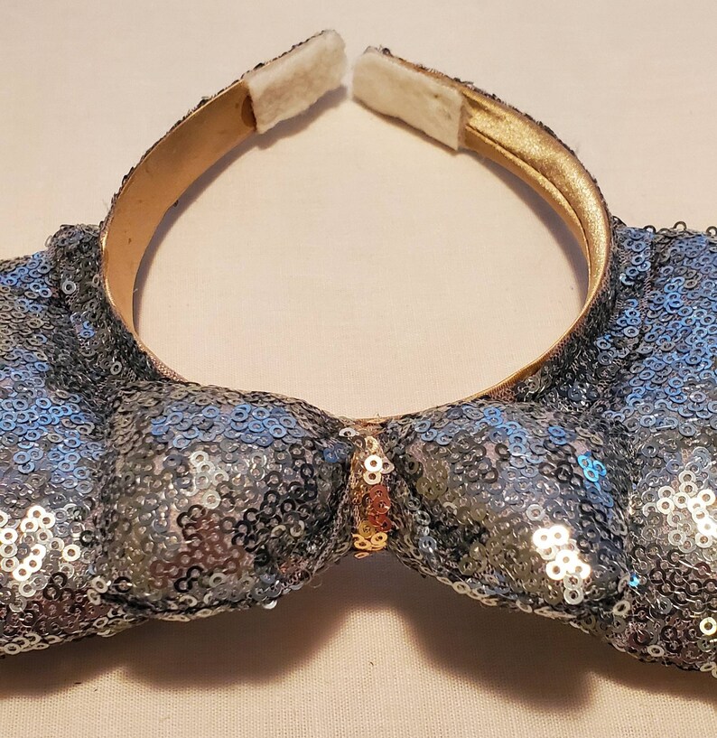 Silver sequin minnie ears mickey ears disney ears headband