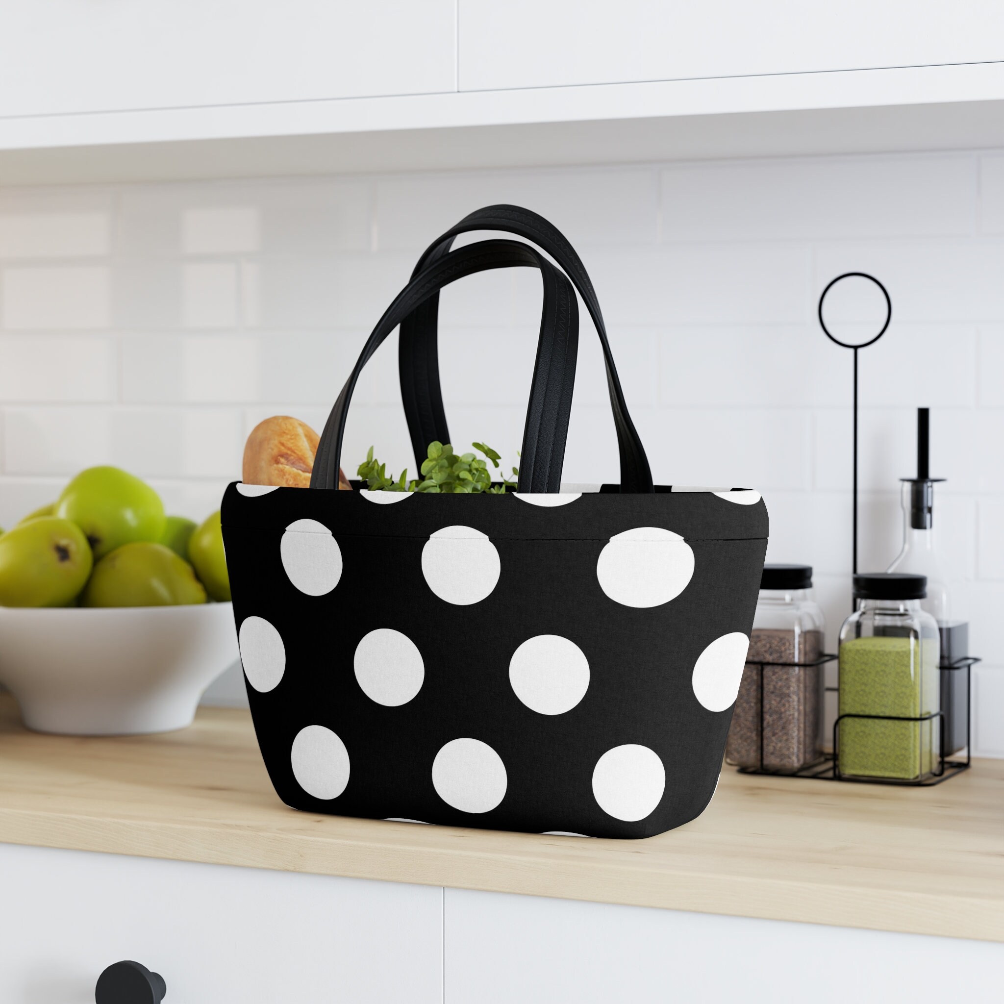 polka dot lunch tote