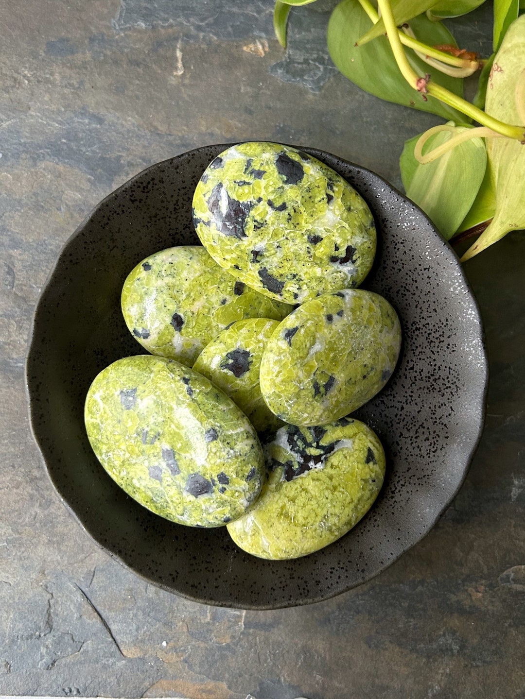 Lizardite Lizardite Palmstones, Serpentine- Meditation, Clarity, Connection to ...