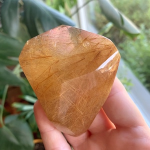 Golden Rutilated Quartz Freeform- Large, nice quality! Illuminating, Chakra Healing