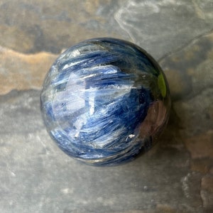 Kyanite in Quartz Sphere- Fabulous! Kyanite sphere, stone for communication, stone for truth, unique crystal sphere