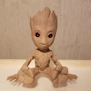 Baby Groot Sitting Guardians Of The Galaxy I Am Groot Wood Etsy