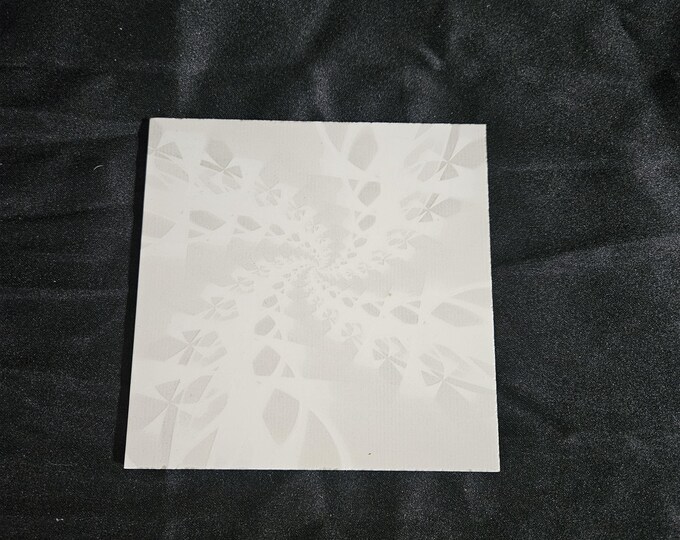 Tile Coaster Counter Furniture Protector Engraved Black and White