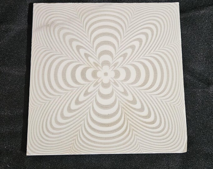 Tile Coaster Counter Furniture Protector Engraved Black and White