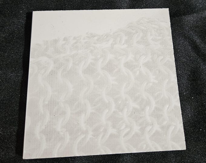 Tile Coaster Counter Furniture Protector Engraved Black and White