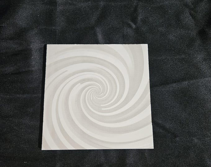 Tile Coaster Counter Furniture Protector Engraved Black and White
