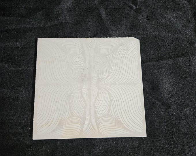 Tile Coaster Counter Furniture Protector Engraved Black and White