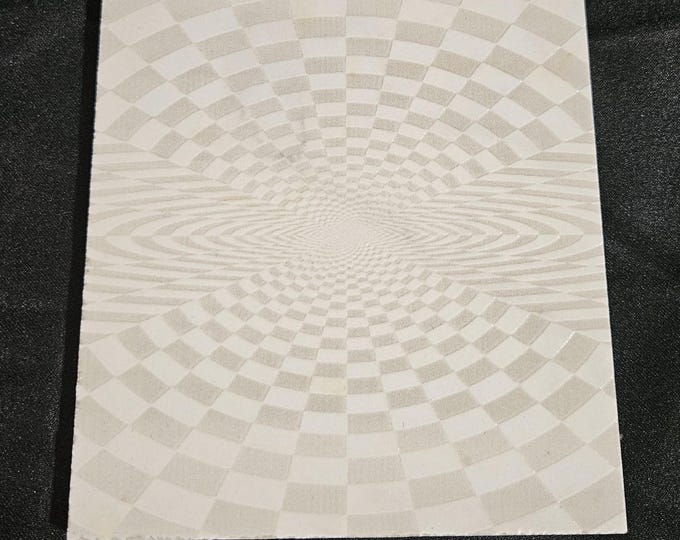 Tile Coaster Counter Furniture Protector Engraved Black and White