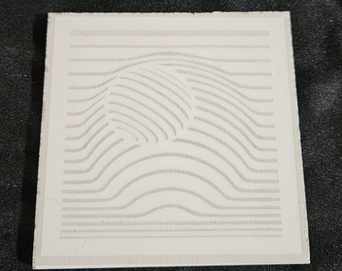 Tile Coaster Counter Furniture Protector Engraved Black and White