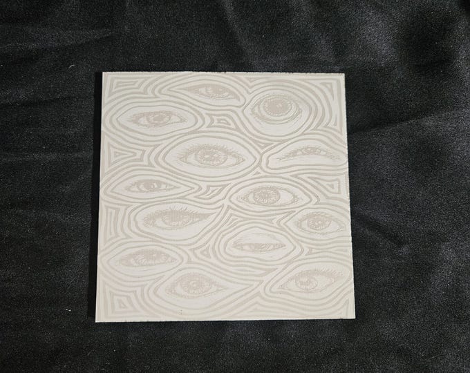 Tile Coaster Counter Furniture Protector Engraved Black and White