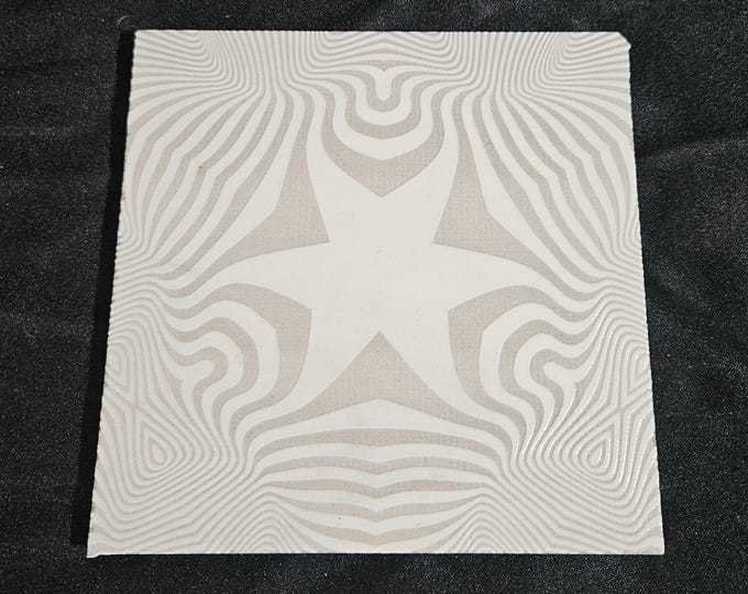 Tile Coaster Counter Furniture Protector Engraved Black and White