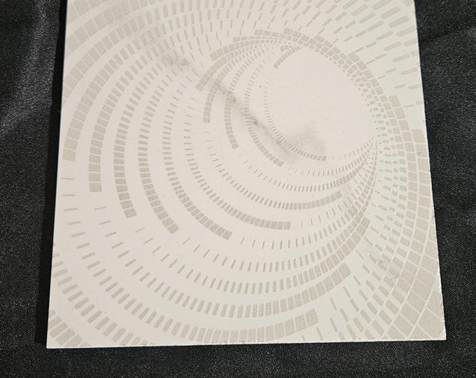 Tile Coaster Counter Furniture Protector Engraved Black and White