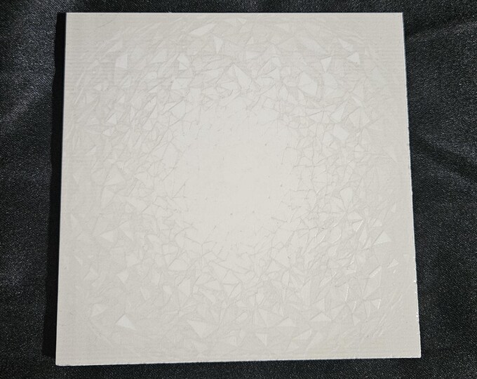 Tile Coaster Counter Furniture Protector Engraved Black and White