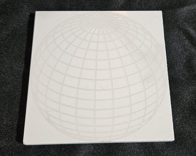 Tile Coaster Counter Furniture Protector Engraved Black and White