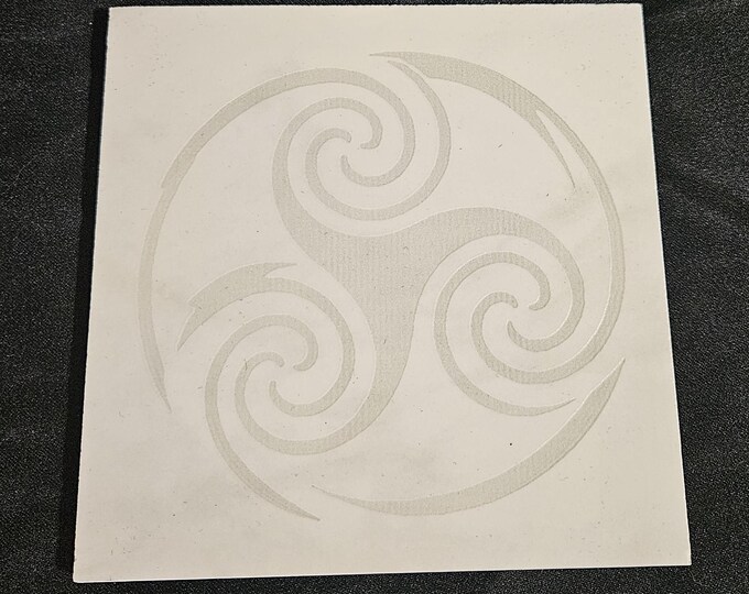 Tile Coaster Counter Furniture Protector Engraved Black and White