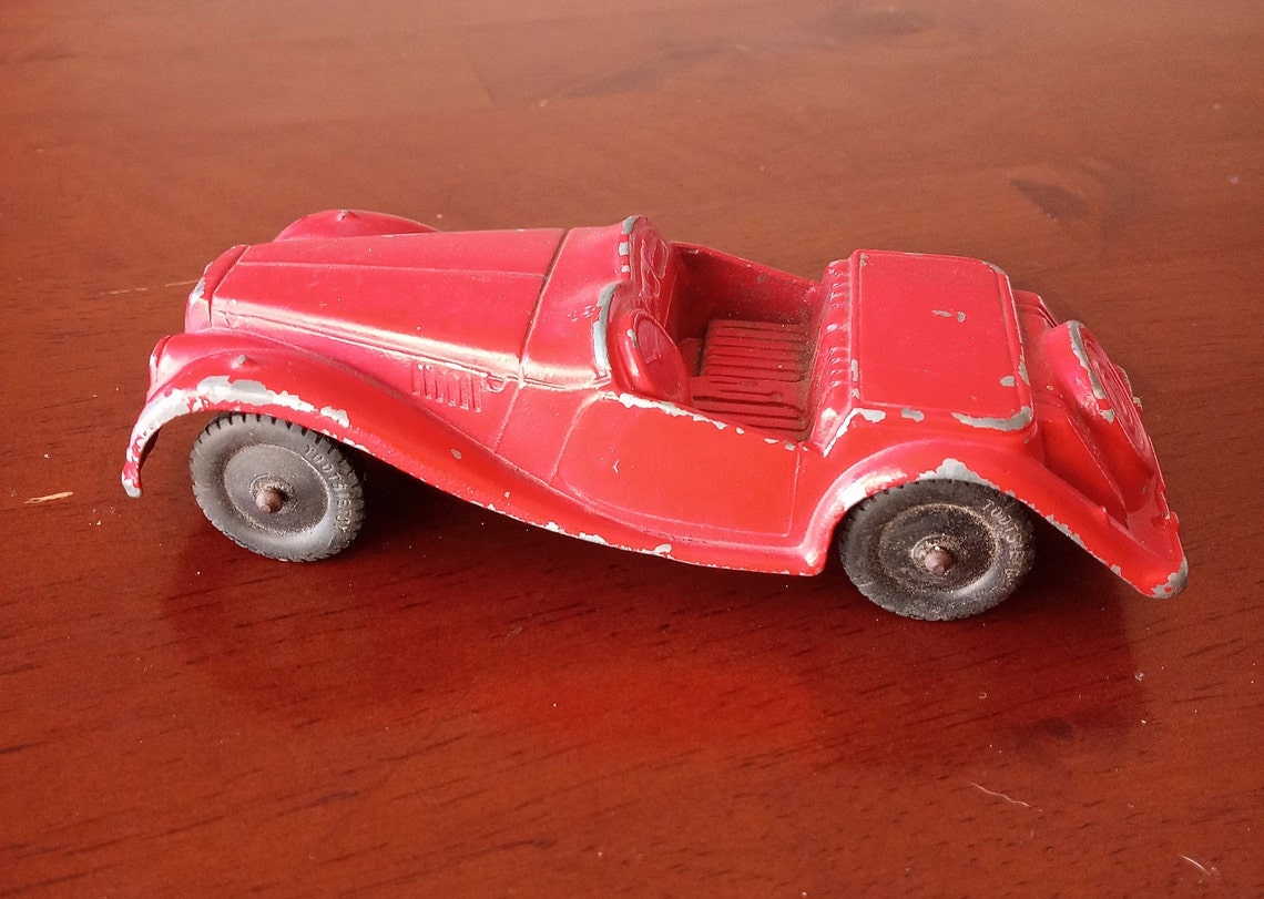 Vintage Diecast Metal Classic MG Red Convertible Car | Etsy