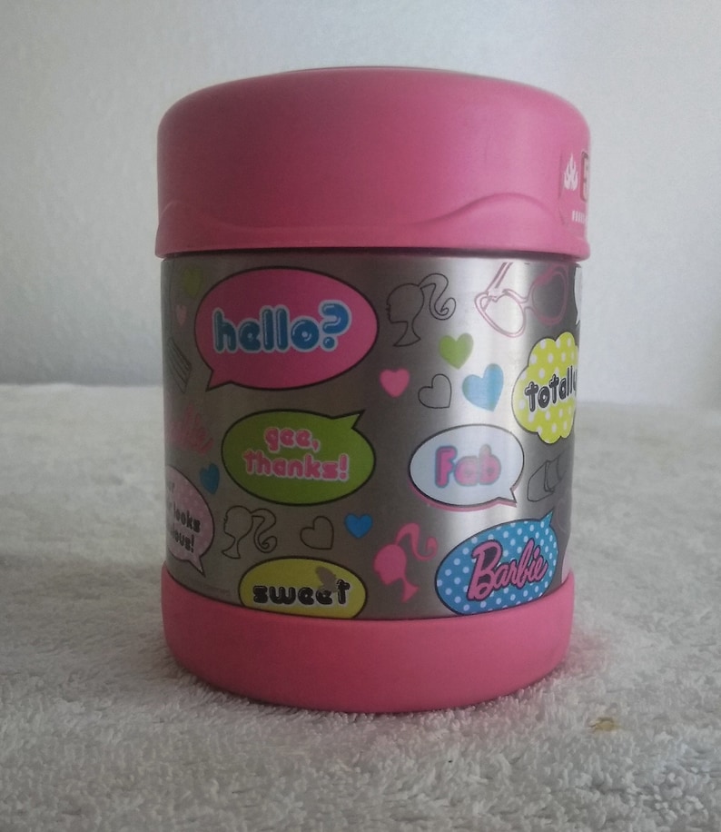 Pink Barbie Thermos Funtainer Aluminum MultiColored Double Etsy