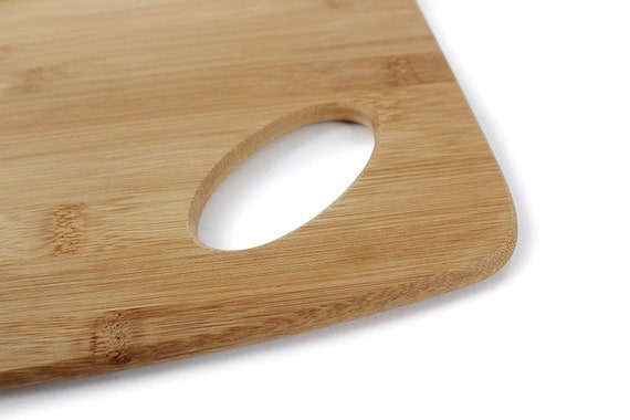 (Set of 12) 12x9 Round Edge Bulk Plain Bamboo Cutting Board | For  Customized Engraving Gifts | Wholesale Premium Bamboo Board (With Handle)