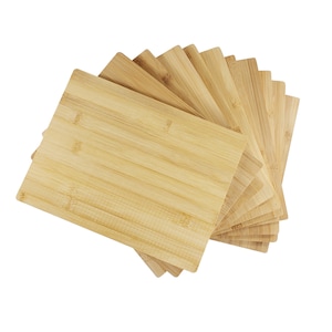 Set of 12, Bulk 12x9&quot; Bamboo Cutting Boards – Reversible Wood Serving Trays for Engraving, Charcuterie Platter, DIY Gifts & Craft Decor