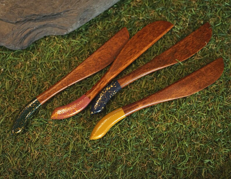 Artisan Handmade Lacquered Wooden Butter Knife Antique Style Etsy