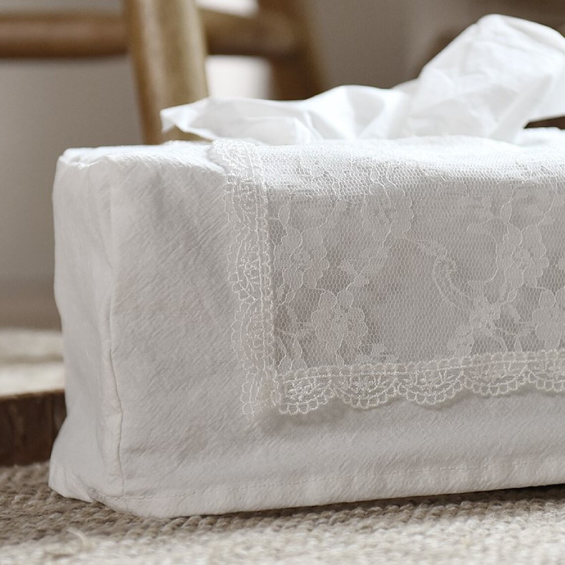 Elegant White Lace Tissue Box Cover Tissue Refill Holder Etsy