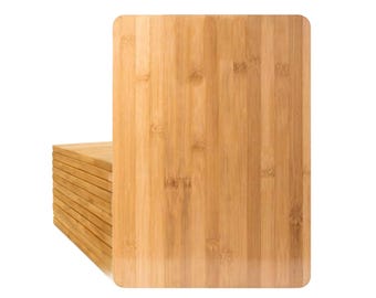 Set of 12, Bulk 15x11" Rectangular Bamboo Cutting Boards – Blank Grazing Board, Charcuterie Platter, Serving Tray for Engraving, Craft, Gift