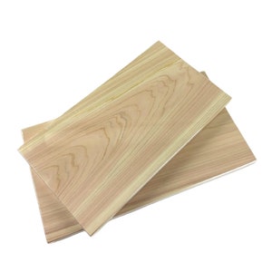 Hinoki Cypress Wood Boards: 1&quot; Thick Solid Tray Set - Wood Burning & Engraving