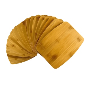 Set of 24, Bulk 8x6" Bamboo Serving Trays – Blank Mini Wood Cutting Boards for Engraving, Grazing Platter Gift, Charcuterie Display, Decor