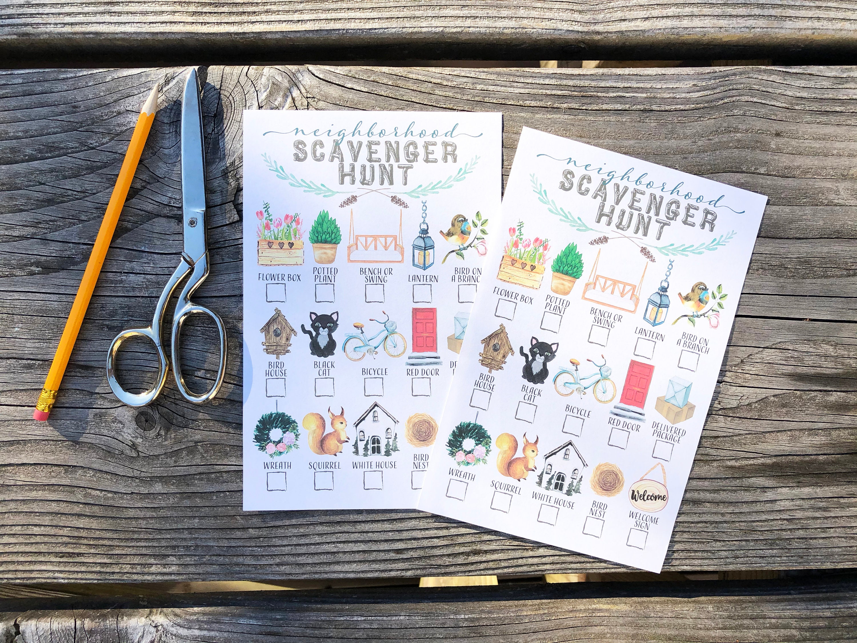 Printable Neighborhood Scavenger Hunt for Kids Outdoor Walk I Spy Game ...