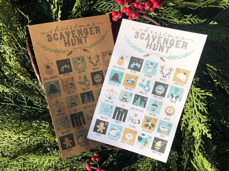 Printable Christmas Scavenger Hunt Advent Calendar Game Etsy