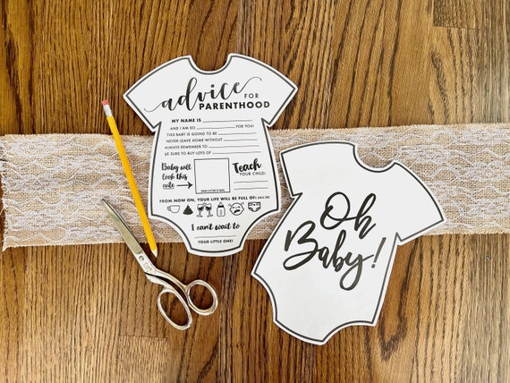 Black and White Oh Baby Onesie Shape Advice for Parenthood - Etsy