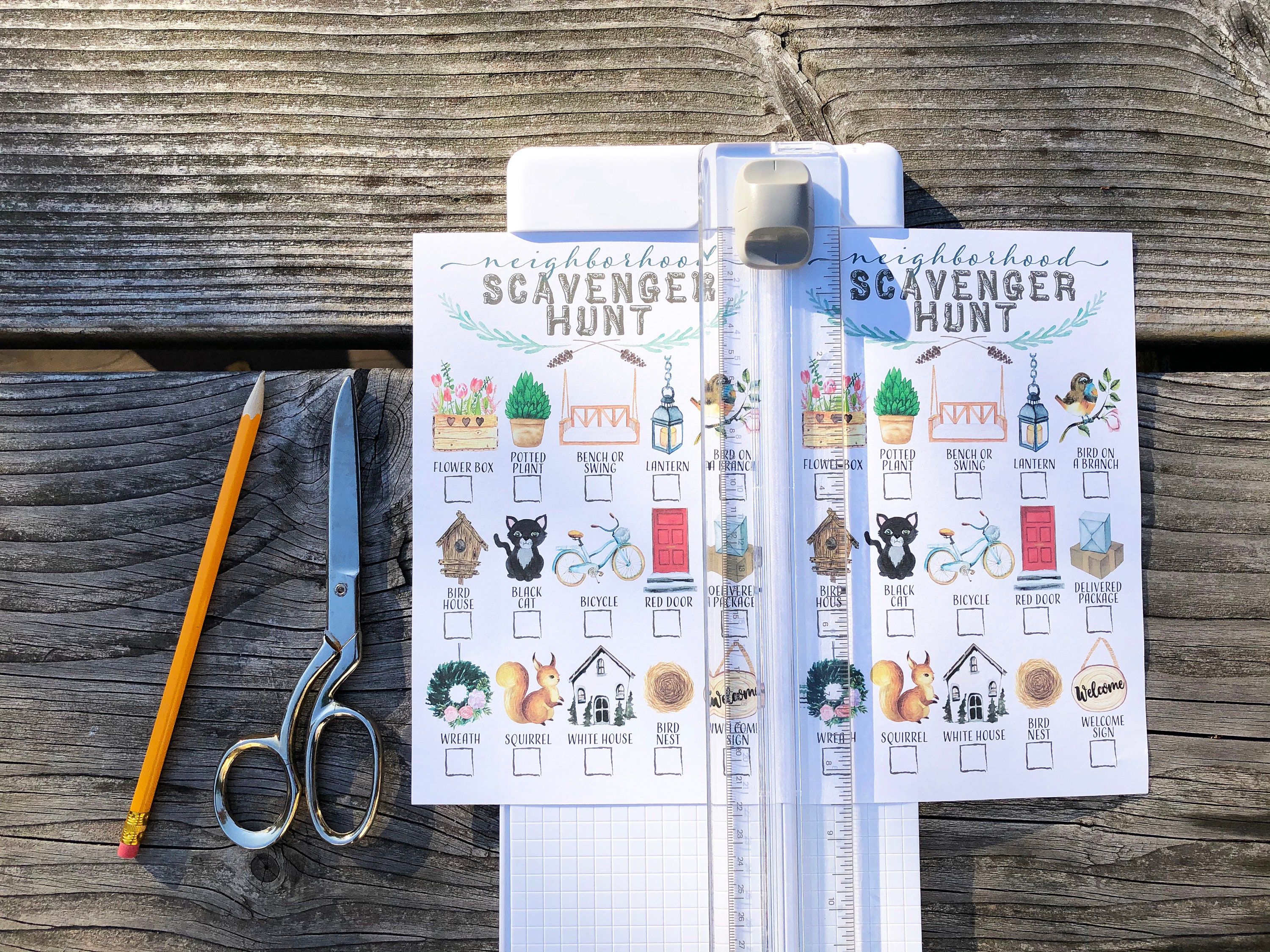 Printable Neighborhood Scavenger Hunt for Kids Outdoor Walk I Spy Game ...