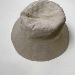 natural linen wide brim hat sun hat top view