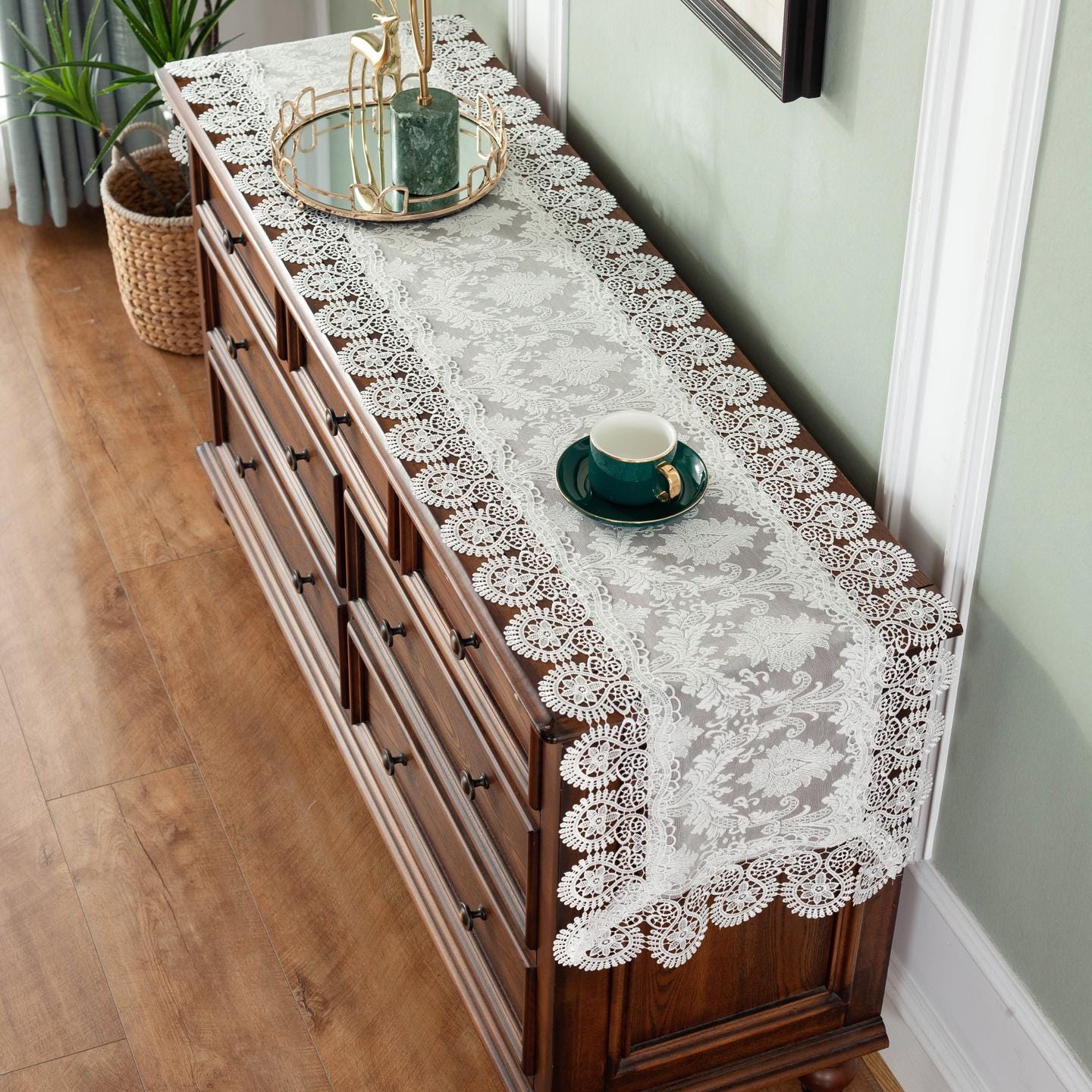 lace dresser runners Gold European Lace Antique Lace Table Runner (26" to 70")