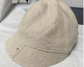 Handmade Natural Linen Baseball Cap-2" Brim-Breathable & Packable - Cowgirl Hat